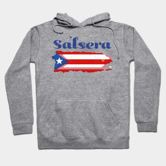 Salsera - Boricua - Bandera de Puerto Rico - blue design Hoodie by verde
